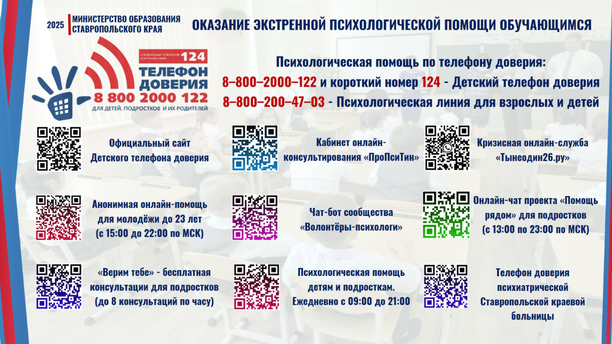 ЕДИНЫЙ ОБЩЕРОССИЙСКИЙ ТЕЛЕФОН ДОВЕРИЯ ДЛЯ ДЕТЕЙ, ПОДРОСТКОВ И ИХ РОДИТЕЛЕЙ 8-800-2000-122 ЗАРАБОТАЛ 1 СЕНТЯБРЯ 2010 ГОДА.